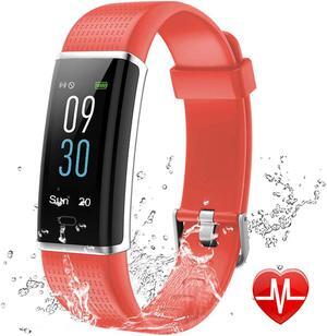 Fitness Tracker, Waterproof Activity Tracker Watch with Heart Rate Monitor, Color Screen Smart Bracelet with Step Counter, Pedometer Watch for Women Men Kids