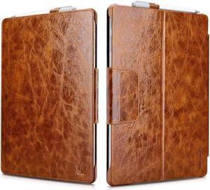 Surface Pro 4 Case Vintage Series Genuine Leather Folio Cover with Pen Holder Stand for Microsoft Surface Pro 4 2015 / Surface Pro 2017 Original Keyboard