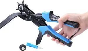 Revolving Leather Hole Punches -2 Year Warranty -Professional Puncher for Belt, Saddle, Tack, Watch Strap, Shoe, Fabric, Paper, Eyelet - Easily Punches Perfect Round Holes in 2.0 mm- 4.5 mm