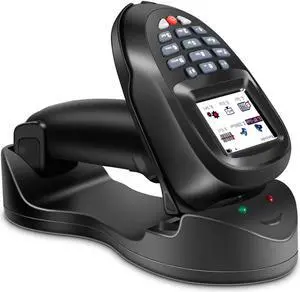 Werleo 2D Wireless Barcode Scanner with Color LCD Screen and Charging Base Wireless & USB Wired 1D QR PDF417 Data Matrix Bar Code Scanner Cordless Barcode Reader