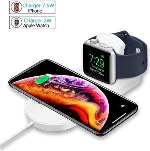 Wireless Charger for Apple Watch, 2-in-1 Charging Pad Stand Compatible for with for iPhone Xs/XS Max/XR/X/ 8/ Plus/Series 4/3/2/1