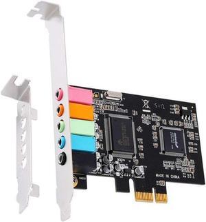 PCIe Sound Card for PC Windows 10,5.1 Internal Sound Card with Low Profile Bracket, 3D Stereo PCI-e Audio Card,CMI8738 Chip 32/64 Bit for Windows XP / 7/8