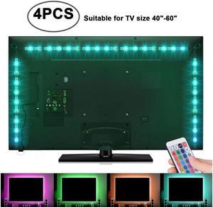 Led Strip Lights 6.56ft for 40-60in TV USB Backlight Kit with Remote, 16 Color 5050 Bias HDTV (24Key Remote)