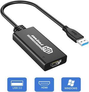 USB 3.0 to HDMI Adapter Converter USB to HDMI Connector with Audio Video 1080P for PC Laptop HP Dell Lenovo Surface Support Win 10 8 7(NO XP/Vista/Mac) to TV Monitor (NOT SUPPORT MAC/Linux/Vista)