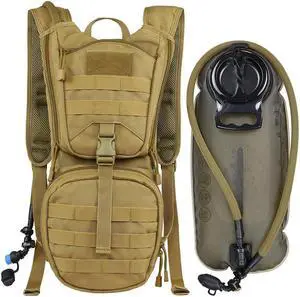 Tactical MOLLE Hydration Pack Backpack 900D with 3L Leak-Proof Water Bladder, Keep Liquids Cool for Up to 4 Hours, Daypack for Hiking, Cycling, Running, Hunting, Biking