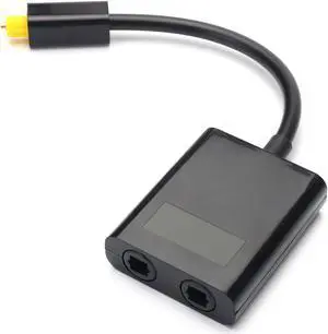 1 in 2 Out Digital Toshlink Fiber Audio Optical Splitter Cable ,Fiber Optic Adapter,Fiber Converter, Audio Adapter Cable (0.2M)