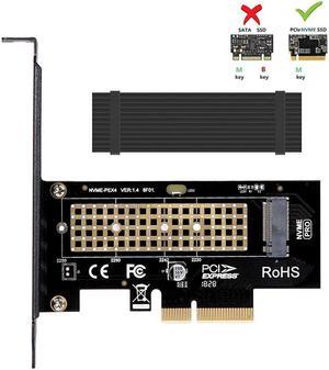 M.2 NVME to PCIe 3.0 x4 Adapter with Aluminum Heatsink Solution