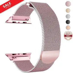 WERLEO Compatible with iWatch Band 38mm / 40mm - 42mm / 44mm Men Women Magnetic Closure Clasp Replacement Mesh Milanese Bands Compatible for Apple Watch iWatch Series 1 2 3 4