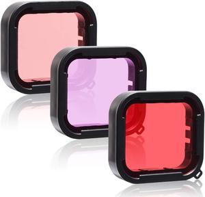 3 in 1 Snorkel Diving Underwater Red / Pink / Purple Lens Filter in Seawater & Freshwater for Waterproof Official Housing of GoPro Hero (2018) / GoPro 7 Black / 6 / 6 Black / Hero 5 / 5 Black