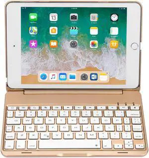 iPad Mini 5 / Mini 4 Keyboard - 135 Degree Flip - 7 Color Backlit - Auto Sleep/Wake - Ultra-Thin Keyboard Case Cover for Apple iPad Mini 5 (2019) iPad Mini 4 (2015)