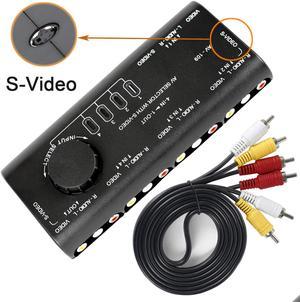 WERLEO AV Switcher 3 RCA and S-Video Switch Box Audio Video Signal 4 in 1 Out 4 Ways Practical Switcher for HDTV LCD DVD STB Game Consoles