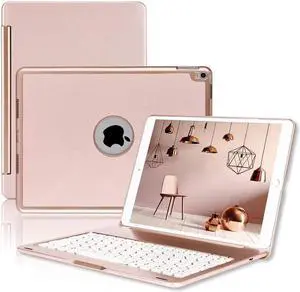 New iPad Air 2019 3rd Generation 10.5" / iPad Pro 10.5 inch 2017 Keyboard Case Werleo Protective Ultra Slim Hard Shell Folio Stand Smart Cover with 7 Colors Backlit Wireless Bluetooth Keyboard