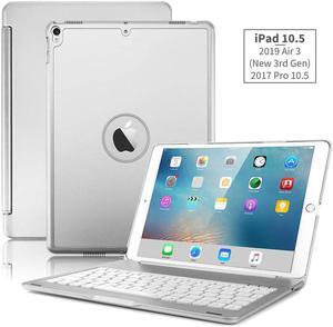 New iPad Air 2019 3rd Generation 10.5" / iPad Pro 10.5 inch 2017 Keyboard Case Werleo Protective Ultra Slim Hard Shell Folio Stand Smart Cover with 7 Colors Backlit Wireless Bluetooth Keyboard