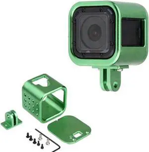 CNC Aluminum Alloy Housing Sport Camera Shell Box Frame Mount Prevent Overheating Case for GoPro Hero 5 Session/ Hero 4 Session(Black)