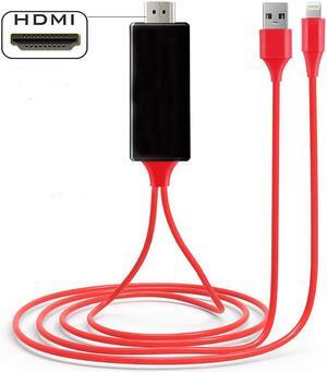 Compatible with iPhone to HDMI Adapter Cable, Phone to TV Cable,HDMI Digital AV Adapter 1080P HDTV Cord Converter for iPhone Xs Max XR X 8 7 6 Plus iPad Pro Air Mini iPod (Red)