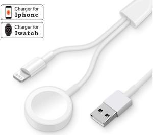 Apple Watch Charger, 2 in 1 iphone Charger With 3.3ft/1.0m Portable Charging Cable Compatible With for Apple Watch Series 4/3/2/1, iPhoneXR/XS/XS Max/X/8/8Plus/7/7Plus/6/6Plus/iPad4/iPad Air/iPad mini