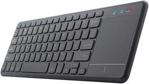2.4G Wireless Touch Keyboard USB Touchpad Media with Built-in Large Size Trackpad Mouse Black