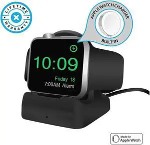 Wireless Charging Station Dock Charger Stand for Apple Watch Nightstand Mode Compatible with Built-in Magnetic Charging Cable Apple Watch Series 4 Series 3 Series 2 and Series 1 Compatible BLA
