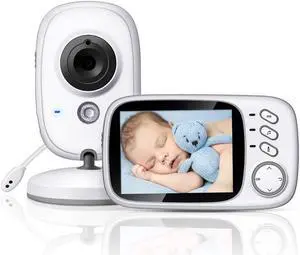 3.2" Video Baby Monitor with Digital Camera 2.4GHz Wireless Long Range Infrared Night Vision Two Way Audio VOX and Temperature Monitoring 8 Lullabies and High Capacity Battery
