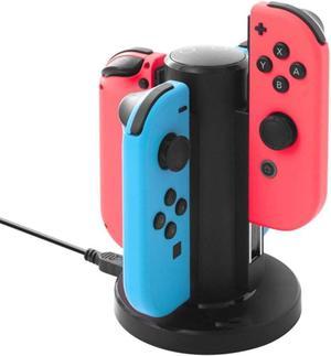 Charging Dock for Nintendo Switch Joy Con, Charges Up to 4 Joy-Con Controllers Simultaneously (Black)