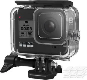 Waterproof Housing Case for GoPro Hero 8 Black Camera, 200FT/61M Underwater Photography Hard Diving Protective Housing Shell with 12pcs Anti Fog Inserts Accessories