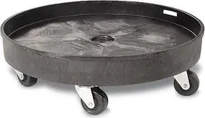 Rubbermaid - FG265000BLA - Brute Container Universal Drum Dolly, 500lb, Black