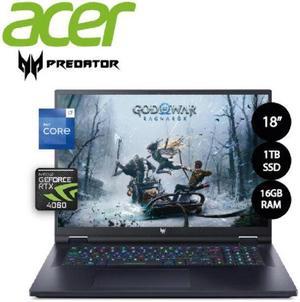 Acer Gaming Predator Helios 18" WUXGA 1920x1200 @ 165Hz IPS ComfyView Nvidia GeForce RTX 4060 Intel Core I7-13700HX 16G DDR5 1TB PCEI SSD AX 6E 1675i Black W11 Home (PH18-71)