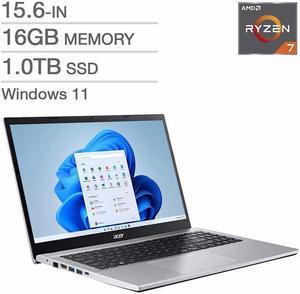 Acer Aspire 3 Series - 15.6" FHD AMD Ryzen 7 5700U Octa Core 16G RAM 1TB SSD AMD Radeon Graphics Bilingual KB Silver Windows 11 Home, 1 Year Manufacturer Warranty (A315-44P)