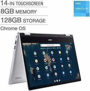 Acer 14" HD Touchscreen SPIN Chromebook - Intel Pentium Silver N6000, 8G DDR4X RAM, 128G Flash Drive, MiscroSD Card Reader, Chrome OS - 1 Year Acer Warranty