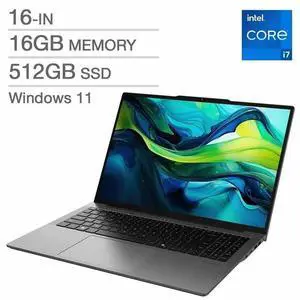 Acer Gateway Laptop - 16" WUXGA IPS Intel Core  i7-1255U16GB DDR5, 512GB SSD Micro SD Card Reader Intel HD Graphics Wi-Fi 6+BT 5.1 W11- Excellent Recertified with 1 Year Acer Manufacturer Warranty