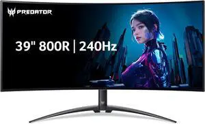 Acer 39" Predator Gaming X39 Curved Gaming Monitor - 3K UltraWide-Qualt High Definition 3440x1440@ 240Hz, OLED Panel, AMD Free Sync Premium Certified, Display Port, HDMI, VESA - 1 Year Acer Warranty