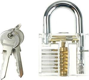 1 Set With 2 Keys Transparent Unlocking Picking Tools Lock Locksmith With Practice Padlocks for Locksmith Tools Practice