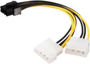18cm 8Pin To Dual 4Pin Video Card Power Cord Y Shape 8 Pin PCI Express To Dual 4 Pin Molex Graphics Card Power Cable #280903
