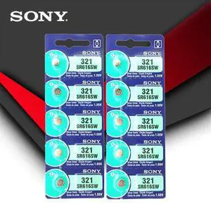 10pc Sony 321 SR616SW 1.55V Silver Oxide Watch Battery SR616SW 321 Button Coin Cell MADE IN JAPAN 10pc Sony 321 SR616SW 1.55V Silver Oxide Watch Battery SR616SW 321 Button Coin Cell MADE IN JAPAN