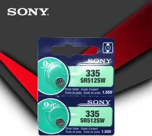 2pc Sony 335 SR512SW 1.55V Silver Oxide Button Cell Coin Battery MADE IN JAPAN 2pc Sony 335 SR512SW 1.55V Silver Oxide Button Cell Coin Battery MADE IN JAPAN