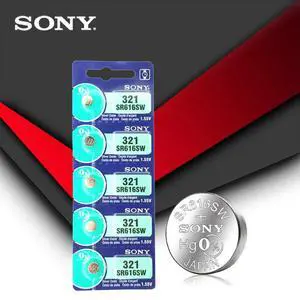 5pc Sony 321 SR616SW 1.55V Silver Oxide Watch Battery SR616SW 321 Button Coin Cell MADE IN JAPAN 5pc Sony 321 SR616SW 1.55V Silver Oxide Watch Battery SR616SW 321 Button Coin Cell MADE IN JAPAN