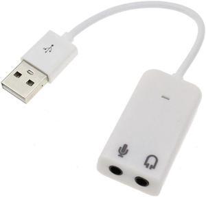 20cm 7.1 Channel USB 2.0 External Sound Card w/3.5mm Headphone and Microphone Jack Interface,Stereo Mic Audio Adapter Converter