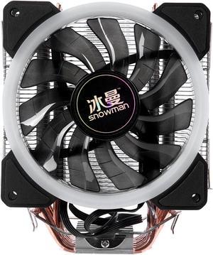 4PIN CPU cooler 6 heatpipe Single RGB LED fan cooling 12cm fan LGA775 1151 115x 1366 support Intel AMD