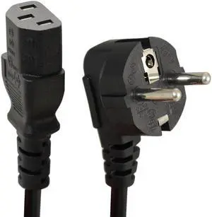 1.5m 5ft C13 IEC Kettle To European 2 Pin Round AC EU Plug Power Cable Lead Cord PC