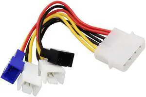 10pcs Computer Cooling Fan Power Cables 4Pin Molex To 3Pin Fan Power Cable Adapter Connector 12v/7v/5v For CPU PC Case Fan