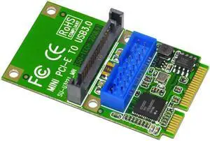 Mini Pci-E To Usb3.0 Adapter Card Mini Pcie To19-Pin 20Pin Usb 3.0 Expansion Card With 15Pin Sata Power Ports For Desktop Pc