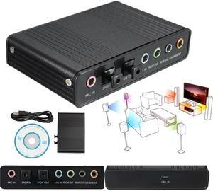 Sound Card USB 7 Channel 5.1  Audio Music Sound Card Soundcard For Laptop PC with Driver CD + USB Cabler