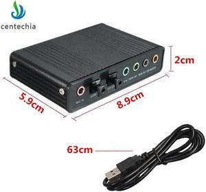 Black USB Optical fiber Sound Card 5.1 7.1 Sound Track Full duplex audio playback recording PC silent card