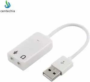 USB 2.0 Sound Card Virtual 7.1 USB to 3D External Audio Jack 3.5mm Adapter USB Sound Card Micphone Earphone for Laptop