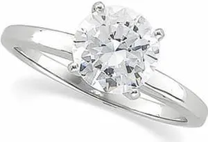 Round Natural Mined Diamond Solitaire Engagement Ring 14k White Gold (0.83 Ct F VVS2-VS1 Clarity) IGL