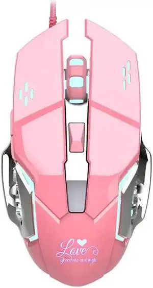 Wired Gaming Mouse 3200DPI 6 Buttons Gamer Mouse Pink Mice Special for Gamer Girl for PC Computer Gaming