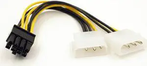 Dual Molex LP4 4 Pin to 8 Pin PCI-E Express Converter Adapter Power Cable Wire Jun21 Professional Factory Price Drop Shipping