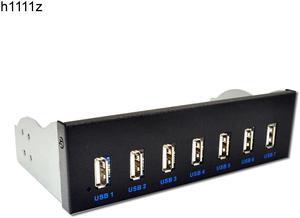 USB HUB USB 2.0 Hub 7 Port Splitter USB 2.0 Front Panel 5.25 CD-ROM Drive Bay Bracket Expansion Adapter Connector for Windows XP