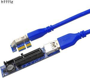 Computer Cable Connector PCI-E Riser PCIE Sleeved Cables Extension USB SATA Adapter SATA USB 3.0 for PCI Express Extension Cable