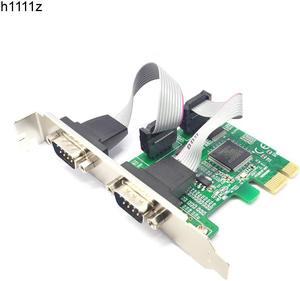 Add On Cards RS 232 Adapter PCI Express 1X Computer Expansion Cards RS232 PCI-E X1 Computer Components 2 Port Serial Card